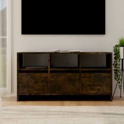 Berkfield Home TV Cabinet Smoked Oak 102x37.5x52.5 cm Engineered Wood in Brown - thumbnail 2
