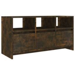 Berkfield Home TV Cabinet Smoked Oak 102x37.5x52.5 cm Engineered Wood in Brown - thumbnail 1