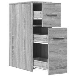 Berkfield Home Narrow Bathroom Cupboard with Wheels Grey Sonoma Engineered Wood - thumbnail 7