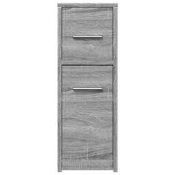 Berkfield Home Narrow Bathroom Cupboard with Wheels Grey Sonoma Engineered Wood - thumbnail 4