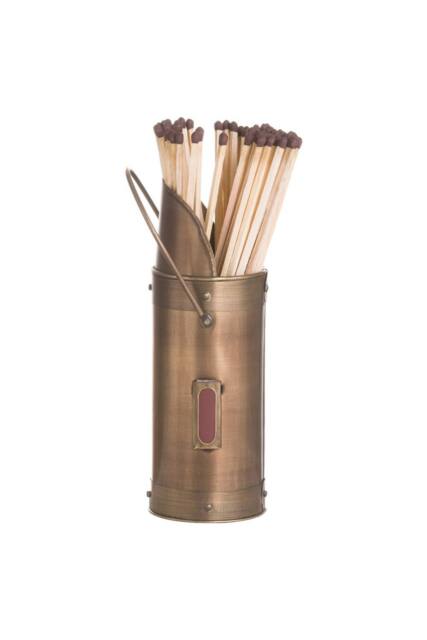 KDMD Antique Bronze Matchstick Holder with 60 Matches - Fireside Accessory - image 1