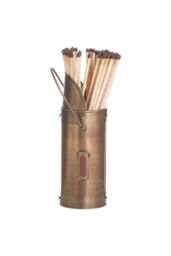 KDMD Antique Bronze Matchstick Holder with 60 Matches - Fireside Accessory