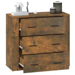 Berkfield Home Sideboard Smoked Oak 80x33x70 cm Engineered Wood in Brown - Size: 80 x 33 x 70 cm - thumbnail 8