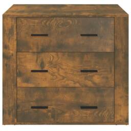 Berkfield Home Sideboard Smoked Oak 80x33x70 cm Engineered Wood in Brown - Size: 80 x 33 x 70 cm - thumbnail 1
