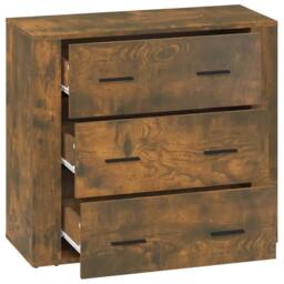 Berkfield Home Sideboard Smoked Oak 80x33x70 cm Engineered Wood in Brown - Size: 80 x 33 x 70 cm - thumbnail 4