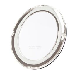 Happy Homewares Traditional Oval Silver Plated 5 x 7 Single Picture Frame Lacquer Coated - thumbnail 1