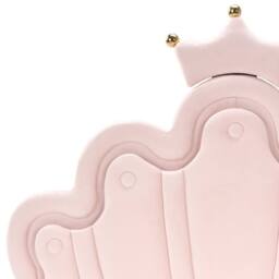 Wyld and Coco Pink Velvet Bed Frame with Crown LED Headboard - 3ft EU Single - thumbnail 7