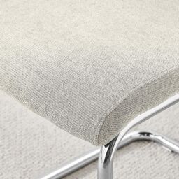 FurnitureboxUK Lorenzo 2x Fabric Silver Leg Dining Chair in Cream - thumbnail 7