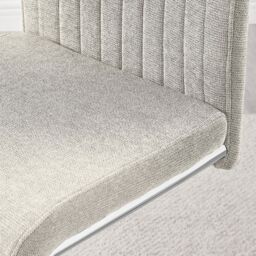 FurnitureboxUK Lorenzo 2x Fabric Silver Leg Dining Chair in Cream - thumbnail 6
