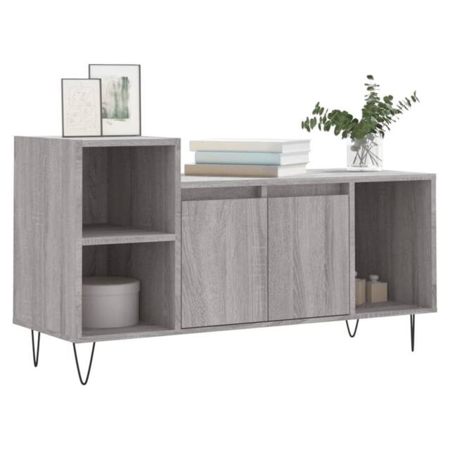 Berkfield Home TV Cabinet Grey Sonoma 100x35x55 cm Engineered Wood - Size: 100 x 35 x 55 cm - image 1