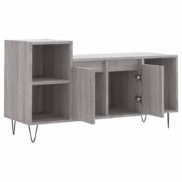 Berkfield Home TV Cabinet Grey Sonoma 100x35x55 cm Engineered Wood - Size: 100 x 35 x 55 cm - thumbnail 6