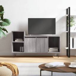 Berkfield Home TV Cabinet Grey Sonoma 100x35x55 cm Engineered Wood - Size: 100 x 35 x 55 cm - thumbnail 2