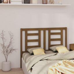 Berkfield Home Bed Headboard Honey Brown 126x4x100 cm Solid Wood Pine - Size: 126 x 4 x 100 cm - thumbnail 4