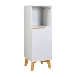 FORGEVIO Bathroom Floor Cabinet Storage Furniture White Floor White 1 Door