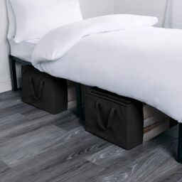 OHS Large Underbed Storage Bags 2 Pack Clothes Shoes 90.3L Organiser in Black - thumbnail 6