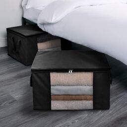 OHS Large Underbed Storage Bags 2 Pack Clothes Shoes 90.3L Organiser in Black - thumbnail 5