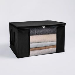 OHS Large Underbed Storage Bags 2 Pack Clothes Shoes 90.3L Organiser in Black - thumbnail 2