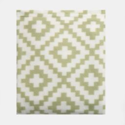 OHS Geo Tile Throw Over Bed Blanket Travel Garden Chair Soft Fleece Warm Bedspread in Green - thumbnail 6