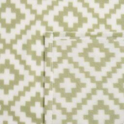 OHS Geo Tile Throw Over Bed Blanket Travel Garden Chair Soft Fleece Warm Bedspread in Green - thumbnail 5
