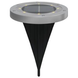 Berkfield Home Solar Ground Lights with Ground Spikes Outdoor 4 pcs Warm White in Black - thumbnail 4