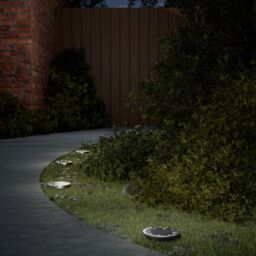 Berkfield Home Solar Ground Lights with Ground Spikes Outdoor 4 pcs Warm White in Black - thumbnail 1