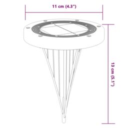 Berkfield Home Solar Ground Lights with Ground Spikes Outdoor 4 pcs Warm White in Black - thumbnail 6