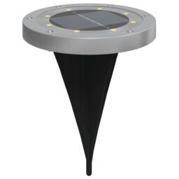 Berkfield Home Solar Ground Lights with Ground Spikes Outdoor 4 pcs Warm White in Black - thumbnail 3