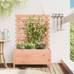 Berkfield Home Green Garden Planter with Rack 79x39.5x114 cm Solid Wood Douglas in Light Tan - thumbnail 2