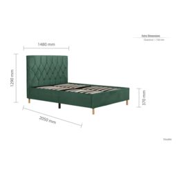 Birlea Loxley Bed in Green - Size: Small Double - thumbnail 6