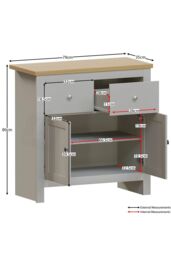 Home Discount Vida Designs Arlington 2 Drawer 2 Door Sideboard Storage Organzier in Grey - thumbnail 2