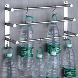 SPETLEK Wall Mounted Towel Rail 3 Tier Chrome Kitchen Towel UK in Silver - thumbnail 4