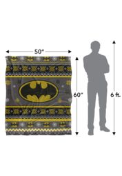 Batman Blanket, 152x127 cm Ugly Christmas Sweater Logo Silky Touch Super Soft Throw Blanket in White - thumbnail 5