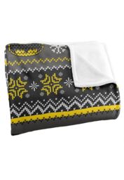 Batman Blanket, 152x127 cm Ugly Christmas Sweater Logo Silky Touch Super Soft Throw Blanket in White - thumbnail 3
