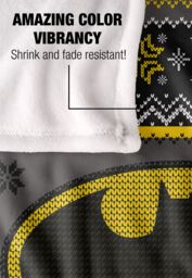 Batman Blanket, 152x127 cm Ugly Christmas Sweater Logo Silky Touch Super Soft Throw Blanket in White - thumbnail 4
