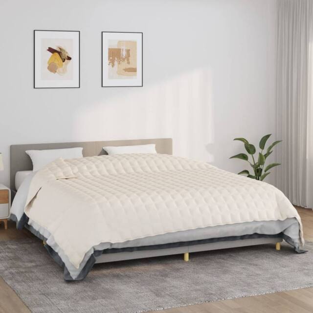 Berkfield Home Weighted Blanket Light Cream 235x290 cm 11 kg Fabric - image 1