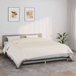 Berkfield Home Weighted Blanket Light Cream 235x290 cm 11 kg Fabric - thumbnail 1
