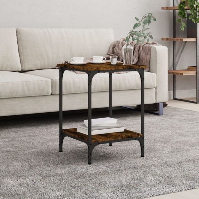 Berkfield Home Coffee Table Smoked Oak 40x40x55 cm Engineered Wood in Brown - Size: 40 x 40 x 55 cm - image 1