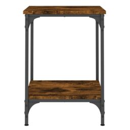 Berkfield Home Coffee Table Smoked Oak 40x40x55 cm Engineered Wood in Brown - Size: 40 x 40 x 55 cm - thumbnail 6