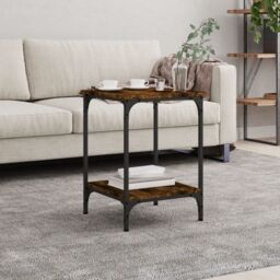 Berkfield Home Coffee Table Smoked Oak 40x40x55 cm Engineered Wood in Brown - Size: 40 x 40 x 55 cm - thumbnail 1