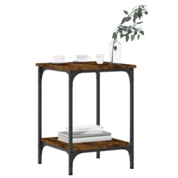 Berkfield Home Coffee Table Smoked Oak 40x40x55 cm Engineered Wood in Brown - Size: 40 x 40 x 55 cm - thumbnail 3