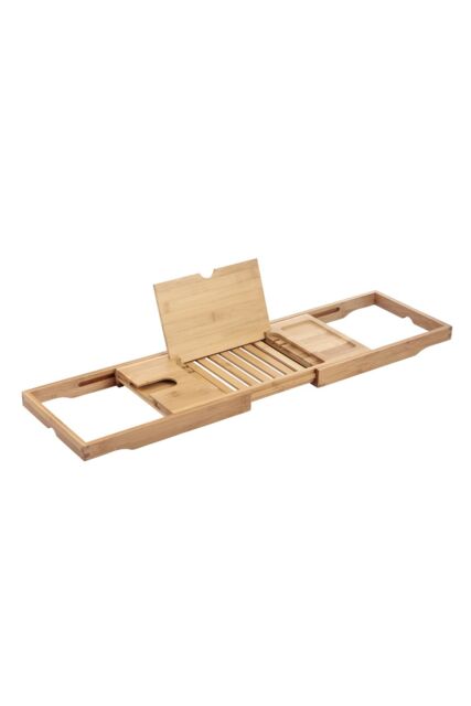 Showerdrape Brooklyn Extendable Bamboo Bath Tray in Brown - image 1