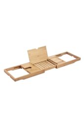 Showerdrape Brooklyn Extendable Bamboo Bath Tray in Brown - thumbnail 1