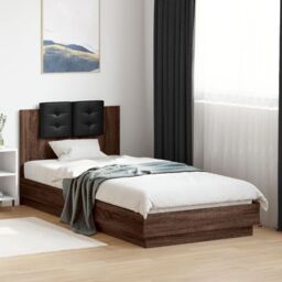 Berkfield Home Bed Frame without Mattress Brown Oak 100x200 cm - thumbnail 1
