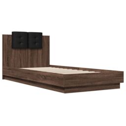 Berkfield Home Bed Frame without Mattress Brown Oak 100x200 cm - thumbnail 3