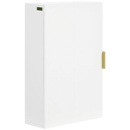 Kleankin Bathroom Wall Cabinet Over Toilet Storage Cupboard with Door in White - thumbnail 2
