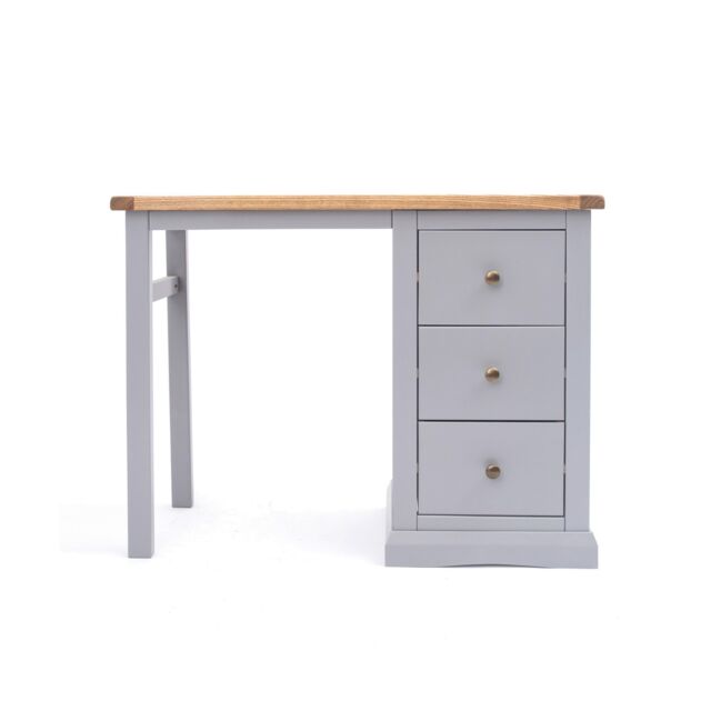 Cabinet Bits Rocca 3 Drawer Desk - Dressing Table Brass Knob in Grey - image 1
