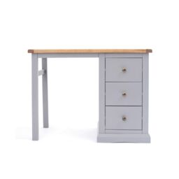 Cabinet Bits Rocca 3 Drawer Desk - Dressing Table Brass Knob in Grey - thumbnail 1