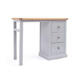 Cabinet Bits Rocca 3 Drawer Desk - Dressing Table Brass Knob in Grey - thumbnail 2