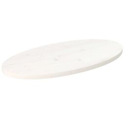 Berkfield Home Table Top White 80x40x2.5 cm Solid Wood Pine Oval - thumbnail 1