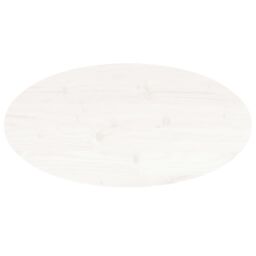 Berkfield Home Table Top White 80x40x2.5 cm Solid Wood Pine Oval - thumbnail 4